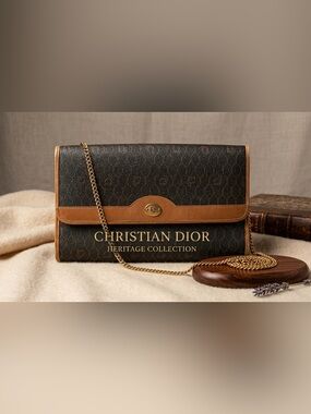 Christian Dior Honeycomb Chain Shoulder Bag Convertible Short Crossbody Bag Auth